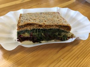 Ethiopian style lasagne  at Vegitopia in Brussels