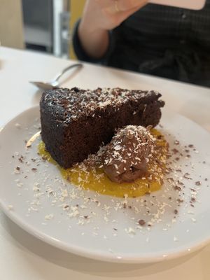 Chocolat cake  at Vegitopia in Brussels