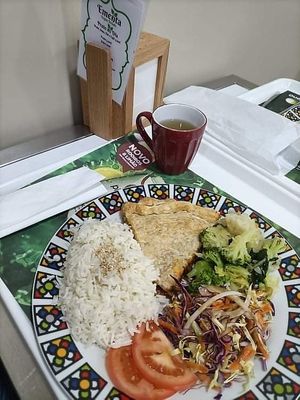 Exemplo de um prato do dia, folhado de cogumelos shitake. Também tem sempre sopa do dia. at Vegan Details in Braga
