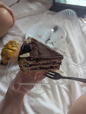 Chocolate and berry cake at VEGANO El Buen Alimento in Cali