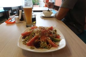 Delicious salad, full of flavour! at VEGANO El Buen Alimento in Cali