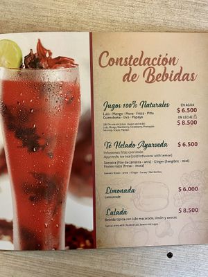 Menu page 16 of 19, February 2020 at VEGANO El Buen Alimento in Cali