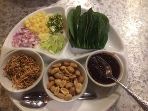 Very interesting spinach wrap appetizer  at Chantanee in Bothell