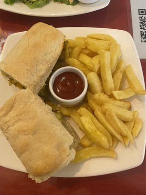 Vegan tofu curry sandwich with vegan mayo   at Subs Sandwich Bar in Cotacachi