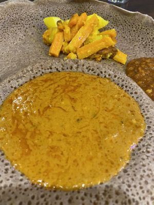 Corey and spiced potato and carrot  at Mosob Gezana - Maybe closed in Newcastle Upon Tyne