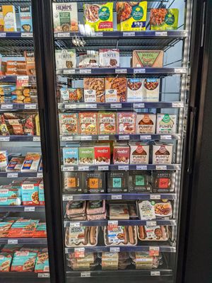 Meat alternatives at MOM's Organic Market in Paramus