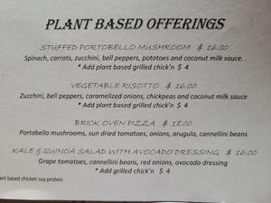 limited vegan menu at Il Mulino in Fort Lauderdale