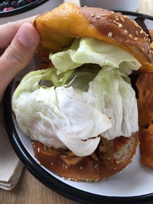 Such a let down. Paying so much for a pulled burger and the lettuce is white? There is no taste and no nutrients in a white watery sallad.  at Wild & The Moon - Van Woustraat in Amsterdam