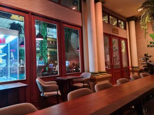 Outdoor seating at The Vegan Table in Bangkok