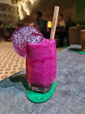 Passion fruit smoothie at The Vegan Table in Bangkok