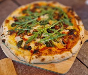 mediterranean pizza at The Vegan Table in Bangkok