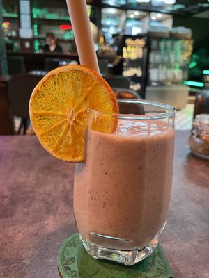 Spiced banana smoothie, 149 baht  at The Vegan Table in Bangkok