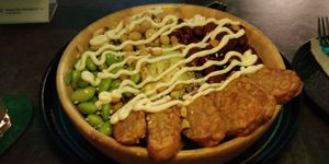 Vegan bowl.  Very high protein, this one. at The Vegan Table in Bangkok