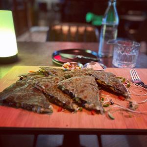 Spirulina Quesadilla   at The Vegan Table in Bangkok
