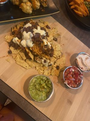 Nachos. Pretty sure these aren’t homemade beetroot corn chips though I could be wrong as I didn’t ask    at The Vegan Table in Bangkok