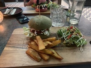 Hawaiian burger   at The Vegan Table in Bangkok
