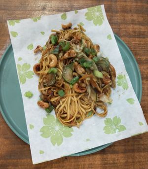 Yaki udon vegan at Maido in Rome