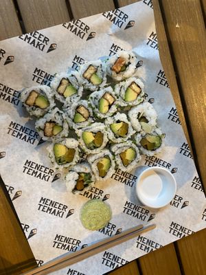 Tempeh roll and spicy vegan roll  at Meneer in Amsterdam