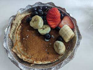 Pancakes - dry but nice flavour at Vegan Grill - St Marks in New York City