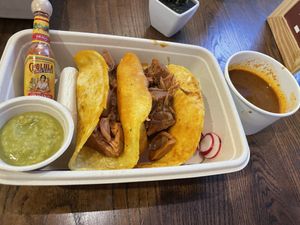 Yum! And they give you a mini Cholula!! So cute  at Raiz in New York City