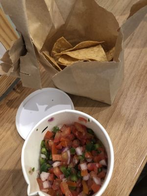 Chips and pico de gallo   at Raiz in New York City