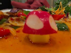 Radish toadstool at Thai Garden in Northampton