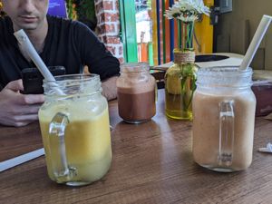 Our juices at Zona ProSalud in Guatape