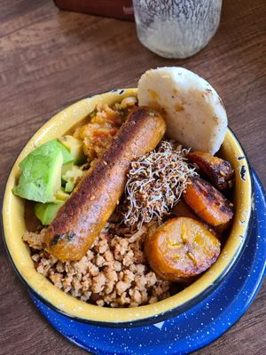 vegan cazuela at Zona ProSalud in Guatape