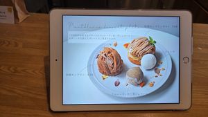 Menu at Ocha Ohana Montblanc in Osaka