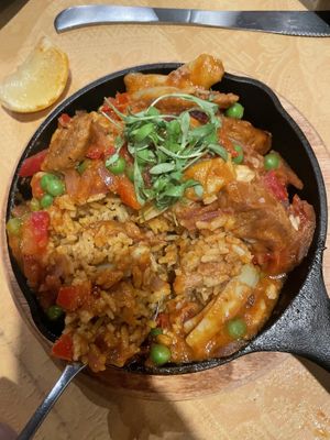 Vegan Spanish paella  at Mayan Kitchen in Sunnyvale