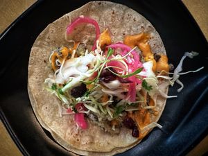 Vegan calamari taco 🌮   at Mayan Kitchen in Sunnyvale