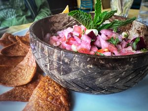 Vegan ceviche   at Mayan Kitchen in Sunnyvale