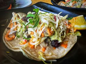 Vegan calamari tacos 🌮   at Mayan Kitchen in Sunnyvale