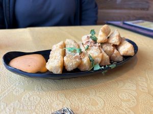 Yucca fries with ailoi sauce. Yum! at Mayan Kitchen in Sunnyvale