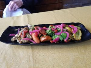 Roasted vegetables at Mayan Kitchen in Sunnyvale