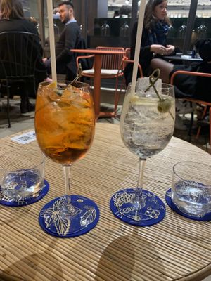 Aperol Spritz and cocktail recommended by server  at Drinks & Co in Paris