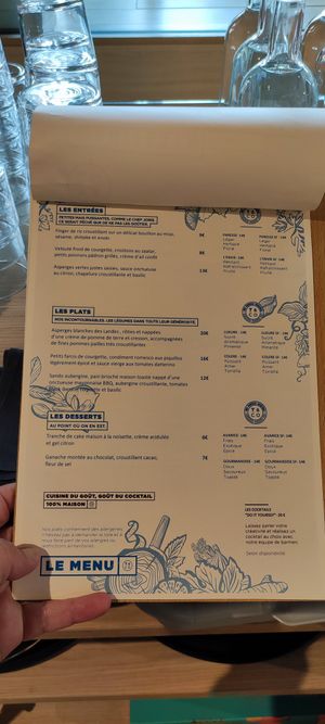 Menu at Drinks & Co in Paris