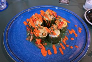 Petits farcis de courgette, condiment romesco aux piquillos at Drinks & Co in Paris