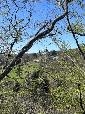 The castle during the walk  at Govinda's Restaurant in Septon