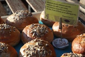 Homemade bread at Govinda's Restaurant in Septon