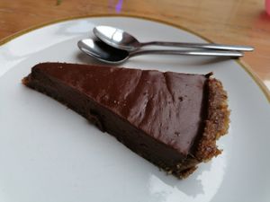 The raw chocolate pie at Govinda's Restaurant in Septon
