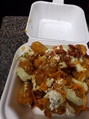 Tots without the egg at Velvet Taco in Houston