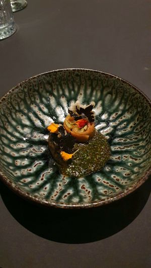 algen von der oosterschelde *
kimchi / meereskaviar / schnittlauch at restaurant intensiū in Hilden