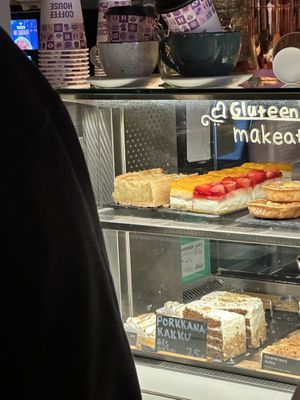 Vegan apple cake all the way on the left  at Coffee House in Rovaniemi