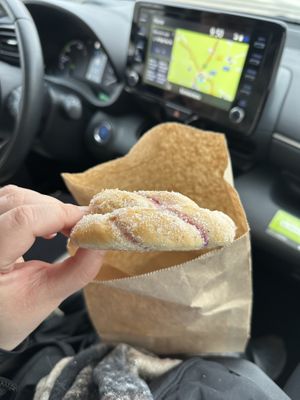 Vegan Raspberry pastry  at Coffee House in Rovaniemi