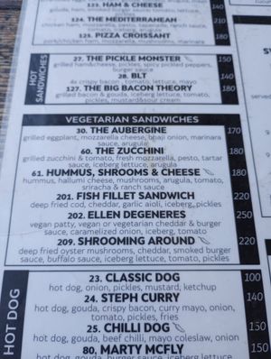 Menu. All vegetarian sandwiches can be made vegan at Burgerslut in Skopje