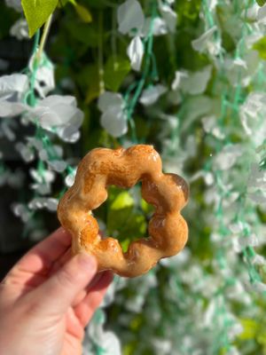 Vegan gluten free Lemon mochi donut at Duke's Donut Worx in Mashpee