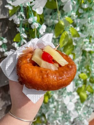 Pineapple upside down donut  at Duke's Donut Worx in Mashpee