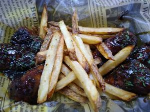 Vegan wings and fries at Atypical Vegan n More in Canton
