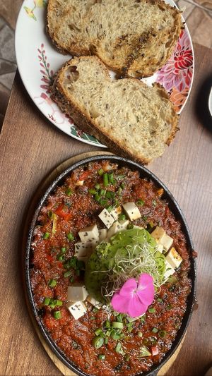 Vegan shakshuka 😍  at MamaCocha in Pisac